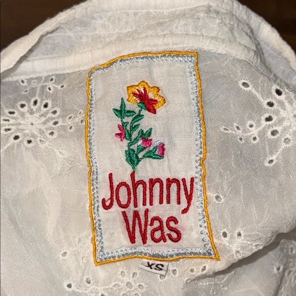 Johnny Was Size Extra Small Egg Shell Off White Sheer Tunic Long Sleeve Top Cute - Picture 3 of 15